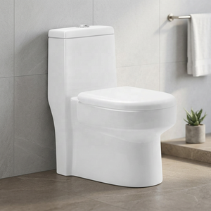 Modern Floor Mounted One Piece Siphonic <b>Ceramic</b> Toilet With Bidet For South American Residential Projects - Product Image 5