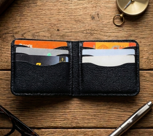 Portefeuille Bifold <span class=keywords><strong>Homme</strong></span> en Cuir Pur Fait Main de <span class=keywords><strong>Luxe</strong></span>, <span class=keywords><strong>Porte</strong></span>-Cartes Fin, Vente en Gros, Portefeuille Personnalisé avec Logo - Product Image 2