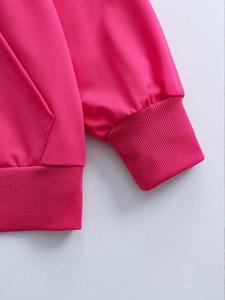 Custom Women Hoodies Hot Pink Oversized Cotton Fleece <b>Drop</b> Shoulder Bow Cross <b>Back</b> Graphic Pullover Private Label Factory Direct - Product Image 4