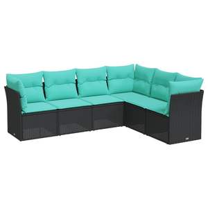 Ensemble de canapés de jardin noir et bleu - Product Image 2