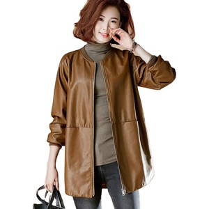 Veste en cuir femmes automne et hiver nouveau coréen lâche Baseball uniforme veste en cuir coupe-vent élégant - Product Image 1