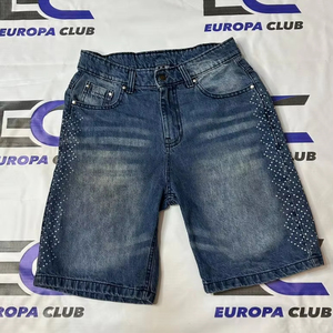 Shorts de Mezclilla para Hombre, Diseño con Pedrería, Moda Verano, Estilo Urbano, Corte Holgado, Más Vendidos - Product Image 1