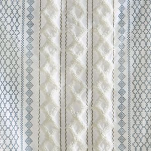 Pannello per Tenda in Cotone Stampato con Striscia in Ciniglia e Fodera 50x108" per Decorazione Casa - Product Image 2