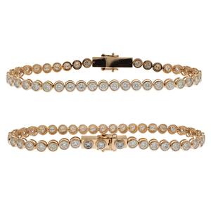 Bracelet en or 14 carats avec diamants naturels certifiés HRD, serti clos, bracelet tennis en diamants véritables, vente en gros, fabricant - Product Image 1