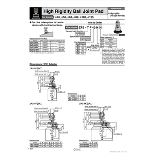 ZP2-TF50HS de modèle de coussin de vide pneumatique SMC pour un levage et un transport efficaces - Product Image 1