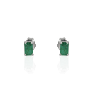 Wholesale Trendy Octagon Cut Natural <b>Emerald</b> May Birthstone Minimal <b>Stud</b> Earrings For Women's Everyday Wear - Product Image 1