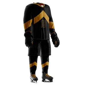 Maillots de hockey personnalisés en gros, OEM, unisexe, manches courtes, logo frontal, broderie 3D, uniforme de hockey sur glace, séchage rapide, coton/bambou - Product Image 1