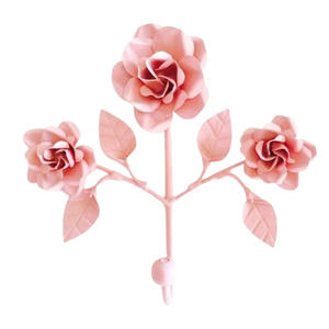 Modern Look Simple Iron Metal <b>Leaf</b> Flower Design Pink Finished <b>Wall</b> Mounted Type Hanger Good Quality Material Used - Product Image 1