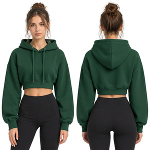 Vente en gros de sweats à capuche courts pour femmes, fabricant sur mesure, fournisseur de sweats courts, vêtements à marque privée pour les États-Unis, le Royaume-Uni et l'Europe - Product Image 2