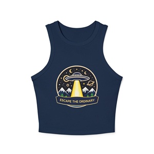 Camiseta sin mangas de poliéster acanalado para mujer, personalizada por el fabricante, estilo racerback, suave, elástica, informal, para entrenamiento y fitness - Product Image 3