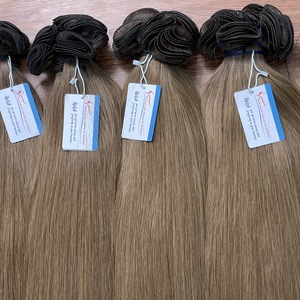 Meilleur choix pour les extensions de cheveux à trame nouée à la main, double trame, cheveux humains vietnamiens naturels, lisses, cuticules alignées, prix d'usine - Product Image 1