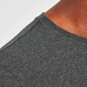 เสื้อยืดคอวีผ้าฝ้ายคุณภาพสูงสำหรับใส่ลำลอง แขนสั้น ผู้ชาย ไซส์ใหญ่ สีพื้น ย้อมสี - Product Image 5