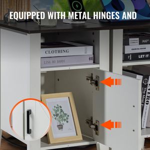 Set di 2 tavolini da comodino in stile rustico a 3 livelli con stazione di ricarica e porta USB, mobiletto contenitore con consolle - Product Image 5