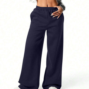 Pantalones Rectos de Cintura Alta Negros, Tejidos en Poliéster, Casuales, con Cordón Ajustable, Cintura Elástica, Transpirables, para Invierno - Product Image 4