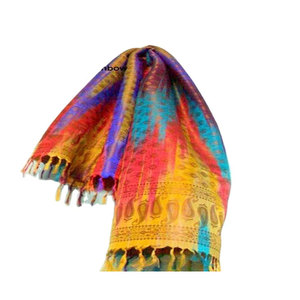 Luxury Art Silk Satin Rainbow Scarf for Women Soft Shiny Multicolor Designer <b>Wrap</b> Elegant Fashion Neck <b>Head</b> Scarf - Product Image 1