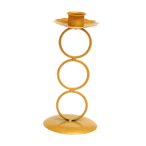 Ensemble de 3 bougeoirs décoratifs style vintage classique, en métal doré, pour mariage et décoration intérieure - Product Image 6