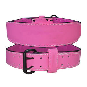 เข็มขัดยกน้ำหนักหนังดีไซน์เรียวขนาด 4 นิ้ว พร้อมโลโก้สั่งทำพิเศษ บุแผ่นรองรับหลังแบบนุ่ม สำหรับออกกำลังกาย ฟิตเนส และฝึกยกน้ำหนัก - Product Image 4