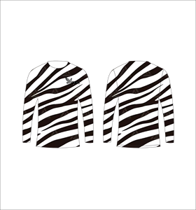 T-shirt personnalisé à manches longues sublimé, motif marbré abstrait, col rond, vêtements de sport haute performance, collection Ferocious, vente en gros - Product Image 2