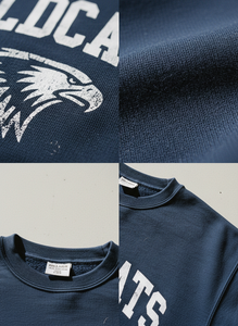 2026 Wholesale Custom Front Logo Printed Crewneck Fleece Unisex Regular Fit Color Blocking Sweatshirts - Product Image 2