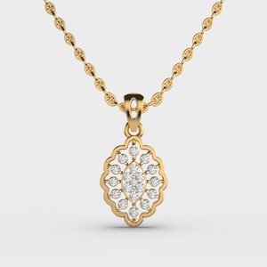 Pendentif diamant en or jaune plaqué 14K/18K, taille ronde, certifié IGI, bijoux de luxe pour femmes, sans chaîne - Product Image 1