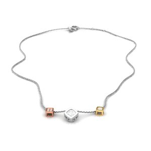 Collier pendentif solitaire intemporel en diamant pour femme avec une seule pierre sertie, idéal pour les occasions nuptiales et formelles - Product Image 4