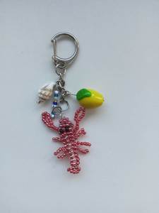 Traditional Artisan Embroidered <b>Keychain</b> with Colorful Seed Bead Decoration - Product Image 3