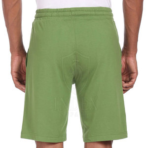 INDEX APPAREL Pantalones Cortos Bermuda para Hombre, Color Verde Sólido, 100% Algodón Ecológico, con Cintura Ajustable con Cordón, Estilo Casual - Product Image 4