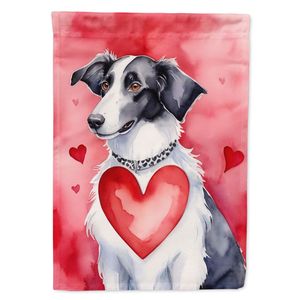 Borzoi My Valentine <b>Garden</b> <b>Flag</b> Multicolor Mailbox Decorative Yard Banner for Patio Artwork & Flower Beds for Yard & Lawn Signs - Product Image 1