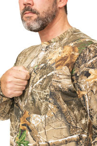 เสื้อโปโลลายพรางต้นไม้แท้ ระบายอากาศ กันน้ำ ผ้าโพลีเอสเตอร์ 100% ทรงฮิปฮอป ไหล่ตก พรีเมียม สำหรับล่าสัตว์ ราคาขายดีที่สุด - Product Image 3