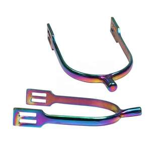 Espuelas de acero inoxidable para equitación, personalizadas al por mayor, a precio económico, de Advantage Impex, color arcoíris. - Product Image 1