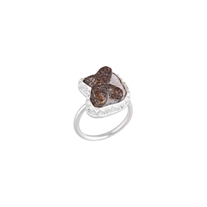 Bague de mariage en pierre précieuse fossile naturelle sertie dans un cadre |   Argent sterling 925 - Product Image 3