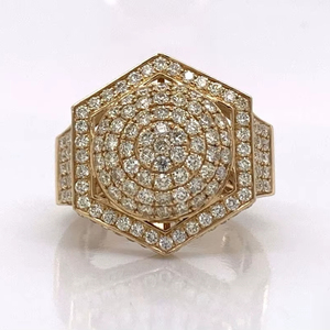 Anillo de compromiso o boda con halo de diamantes de moissanita estilo Iced Out para hombre, chapado en oro, plata de ley 925, estilo Hip Hop, para regalo - Product Image 1