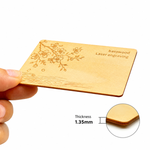 Carte NFC programmable en bois de tilleul NTAG213, carte intelligente RFID personnalisée - Product Image 3