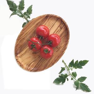 Assiette rustique en bois massif faite à la main, plateau de service pour collations, fruits, pain, desserts et table à manger - Product Image 2