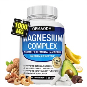 Capsules de glycinate de magnésium en vrac OEM, formule 8-en-1 (90 capsules/flacon) pour une meilleure densité osseuse et une nutrition quotidienne - Product Image 1