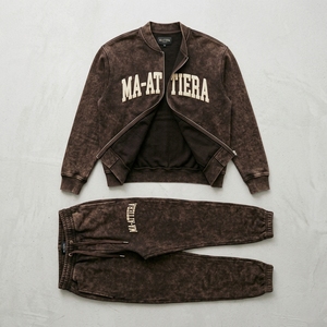 Mens Dark <b>Brown</b> Zip Hoodie <b>Jogger</b> Pants Tracksuit Set Embroidered Sweatshirt Streetwear Sportswear Activewear 100% Cotton Quick - Product Image 4