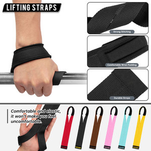 Sangles de levage en coton robustes pour la musculation, l'entraînement en salle de sport, avec poignées antidérapantes pour soulevés de terre et musculation - Product Image 5
