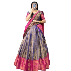 Lehenga choli ผ้าไหม kanjivaram ที่อุดมไปด้วยและสง่างามสำหรับงานแต่งงานของผู้ใหญ่ - Product Image 1