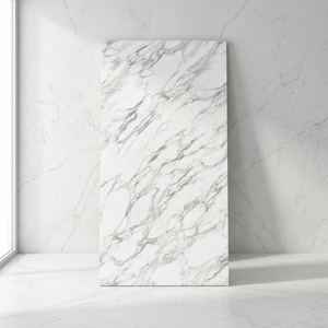 Carreaux de sol en porcelaine pleine masse effet marbre brillant Carrara Supremo Blanc 1600x3200mm pour chambre, aménagement paysager, extérieur, salle à manger, sous-sol - Product Image 4