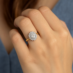 IGI Certified Oval Cut Lab Grown Diamond Engagement <b>Ring</b> 14K/18K Gold CVD Diamond <b>Solitaire</b> Halo <b>Ring</b> Minimalist Bridal Jewelry - Product Image 3