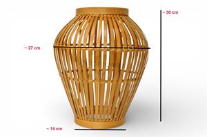 Handmade Dark Brown Bamboo Lampshade Round Smoked Bamboo Pendant <b>Ceiling</b> Light Natural Woven Shade Eco Friendly Boho Lighting OE - Product Image 5