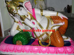 Exporter Of Marble Handicrafts Item, Marble <b>Gold</b> Painted Ganesh - Product Image 4