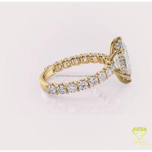 Marquise Cut Lab Grown <b>Diamond</b> Engagement <b>Ring</b> in 14K Yellow Gold Pave Wedding <b>Ring</b> Elegant Solitaire Promise <b>Ring</b> for Women - Product Image 6