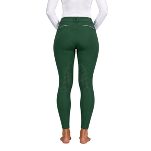 Pantalones de equitación para mujer verde menta, leggings elásticos de cintura alta con agarre de silicona en todo el asiento, pantalones de montar atléticos - Product Image 2