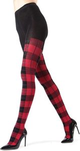 Plaid Tartan Sweater Tights, <b>Warm</b> Opaque Winter Tights - Product Image 2