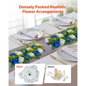 10 Pezzi di Sfere Floreali Artificiali 19,6 X 8,6 Pollici, Composizioni di Rose Finte, Bouquet per Centrotavola Matrimoniali, Ghirlande e Corone Floreali - Product Image 5