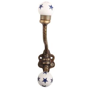 Gancho de Pared de Cerámica con Diseño Floral de Estrella Azul y Blanca, Hecho a Mano, Gancho Decorativo Resistente para Colgar Abrigos, Toallas y Ropa, para Decoración del Hogar - Product Image 2