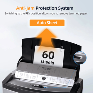 Trituradora de Papel de Corte Micro para Oficina y Hogar, Alimentación Automática de 60 Hojas, Gran Capacidad de 5.3 Galones, Extraíble - Product Image 3