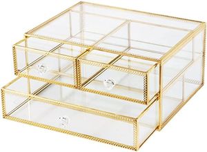 Classic Metal And Glass Jewelry Box With Transparent Glass Panels For Stylish Home Decoration And Storage - Product Image 4