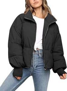 Chaqueta Corta Acolchada de Color Personalizado, Chaqueta de Invierno para Clima Frío, con Cierre de Burbuja, Transpirable, Rellena de Fibra de Poliéster de Alta Calidad - Product Image 3